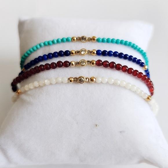 Diamond and Turquoise Dual Station Bracelet - Picture 2 of 5